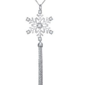 Long Sweater Chain Snowflake Necklace for Women